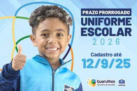 Prefeitura prorroga prazo para cadastro de tamanhos do uniforme escolar para 2026