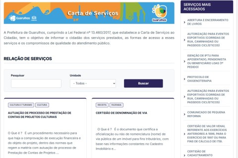 Carta de Serviços Cidadã de Guarulhos é reconhecida pela Controladoria-Geral da União